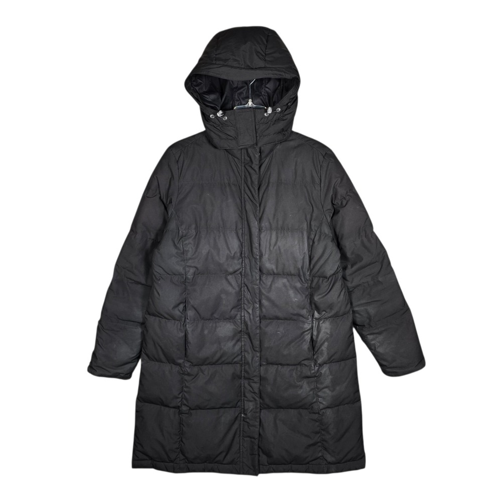 LLBean Jacket Women's Large Black Goose Down Ultra‎ Warm Puffer Coat 3/4 Length